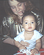 Chelsie and Tiffanie at Xmas 1994