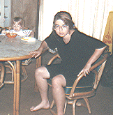 Krazy waking up, Lissa eating, 1992